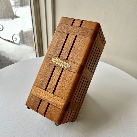 Vintage Regent Sheffield Mahogany Convertible Knife Block Storage Organizer - Picture 11 of 11